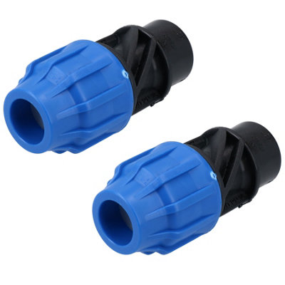 AB Tools 20mm X 1/2" Mdpe Female Adapter Compression Coupling Fitting Water Pipe 2Pk from B&Q
