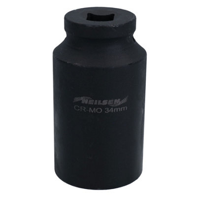 AB Tools 34mm Metric 1/2" Drive Deep Rear Hub Axle Spindle Nut Socket 12 Sided Bi-Hex from B&Q