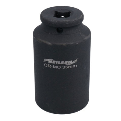 AB Tools 35mm Metric 1/2" Drive Deep Rear Hub Axle Spindle Nut Socket 12 Sided Bi-Hex from B&Q