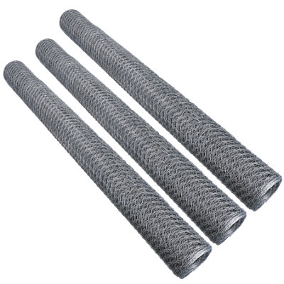 AB Tools Galvanised Wire Chicken Mesh Fencing Cages Fence 30M X 0.9M 13mm Hex 3X10M Roll from B&Q