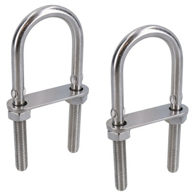 AB Tools M12 50mm X 140mm U-Bolt / N-Bolt Stainless Steel Marine Grade Boat Trailer 2 Pack