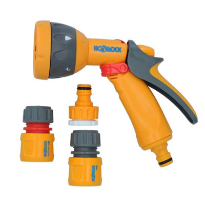 Hozelock Spray Nozzle Garden Hose Pipe Water Gun 5 Function & 3 Fittings Yard - Image 3