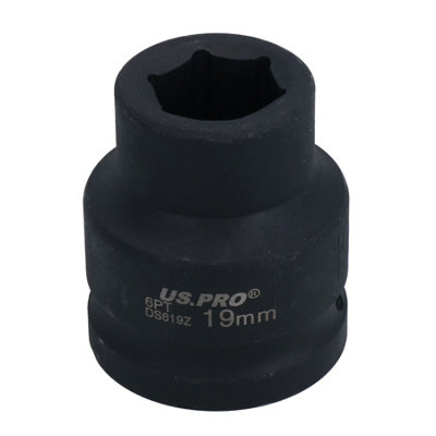 AB Tools 3/4" Drive 19mm Shallow Metric mm Impact Impacted Socket 6 Sided Single Hex from B&Q