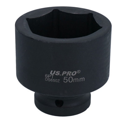 B&Q -  3/4" Drive 50mm Shallow Metric mm Impact Impacted Socket 6 Sided Single Hex