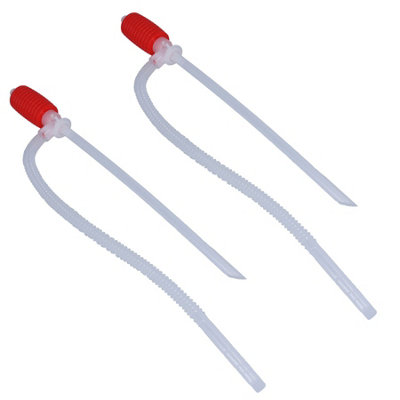 AB Tools 2Pc Hand Operated Syphon Siphon Fluid Liquid Fuel Transfer Hose Pump Tube from B&Q