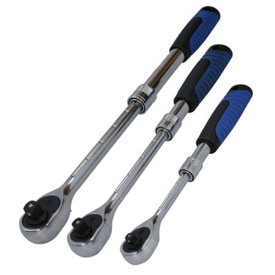 AB Tools 1/4In 3/8In 1/2In Drive Telescopic Extendable Ratchet 72 Teeth Quick Release from B&Q