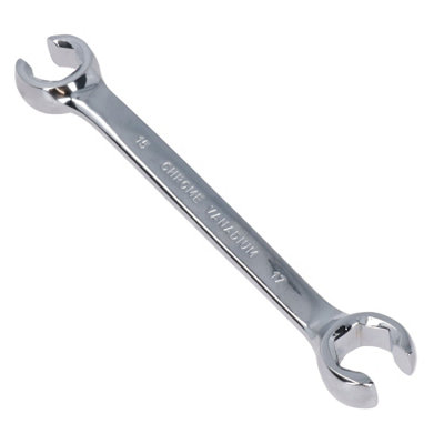 B&Q -  15mm + 17mm Metric Combination Flare Nut Brake Gas Fuel Pipe Spanner Wrench