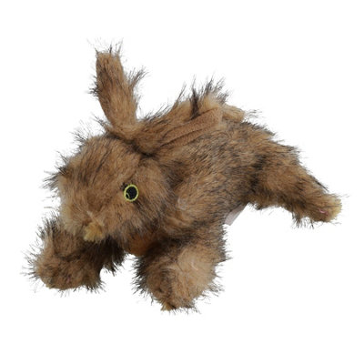 B&Q -  Classic Dog Puppy Play Time Soft Plush Small Brown Rabbit With Squeaker