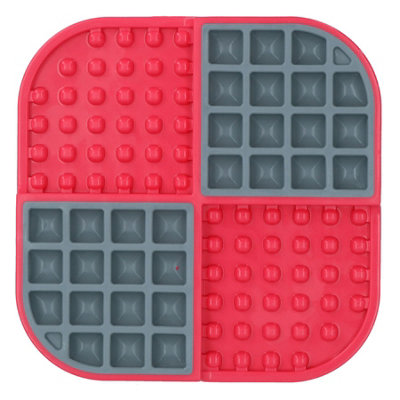 AB Tools Red Slomo Dog Cat Slow Treat Dog Feeding Dispensing Mat Boredom Breaker from B&Q