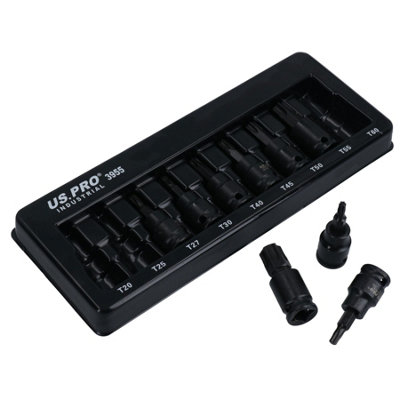 AB Tools Male Torx Star Impact Impacted Shallow Short Bit Sockets T20-T60 9Pc Set from B&Q