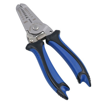 AB Tools Stainless Steel Electrical Wire Strippers Cutters For Wire 0.6mm-2.6mm 7In Long from B&Q