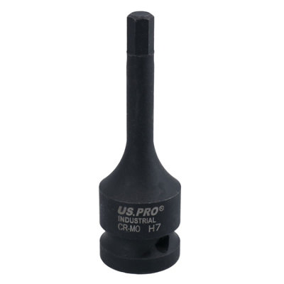 AB Tools 7mm X 78mm 1/2In Drive Extra Long Impact Impacted Allen Hex Key Male Socket from B&Q