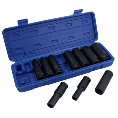 AB Tools Metric mm 1/2In. Drive Deep Impact Sockets 6 Sided Single Hex 10mm-24mm from B&Q