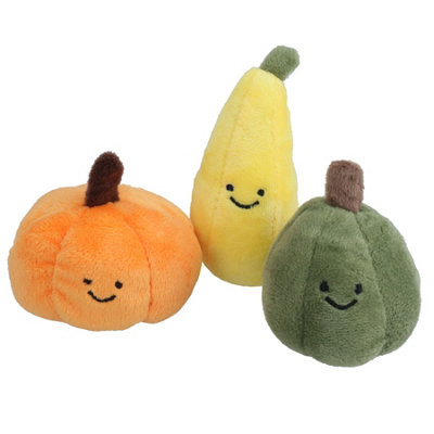 AB Tools 3Pc Dog Puppy Small Halloween Gift Plush Squeaky Mini Pumpkin Play Toys from B&Q