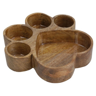 AB Tools Small Wooden Paw Print Puppy Small Dog Feeding Food Water Bowl 600Ml from B&Q