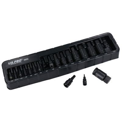 AB Tools Metric Impact Allen Hex Key Shallow Sockets 2mm-22mm 17Pc Mixed Drive from B&Q