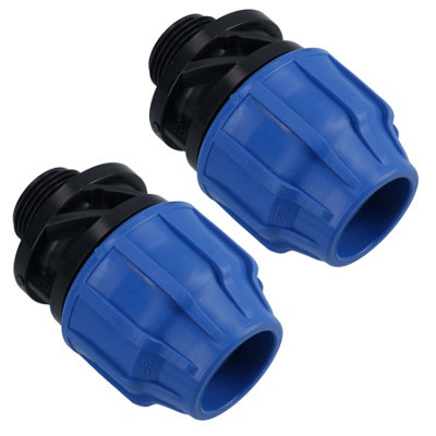 AB Tools 32mm X 1" Mdpe Male Adapter Compression Coupling Fitting Water Pipe 2Pk from B&Q