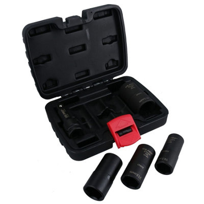 AB Tools 1/2In Drive Wheel Hub Lug Nut Cap Flip Impact Sockets Remover Removal 5Pc from B&Q