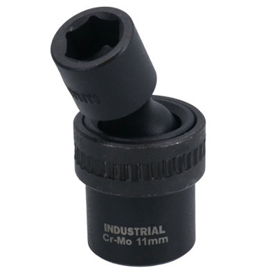 AB Tools 11mm 3/8In Drive Universal Swivel Wobble Metric Impact Shallow Socket from B&Q