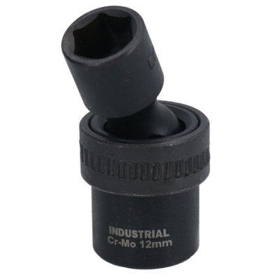 AB Tools 12mm 3/8In Drive Universal Swivel Wobble Metric Impact Shallow Socket from B&Q
