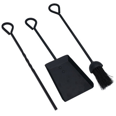 AB Tools 18" Loop BrushShovel & Poker Fire Coal Wood Log Burner Steel Metal 450mm from B&Q