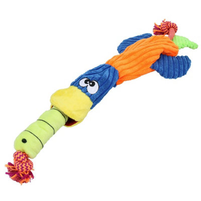 AB Tools Plush Rope Cordy Catchers Duck Dog Play Toy With Squeak Pet Dog Puppy Gift from B&Q