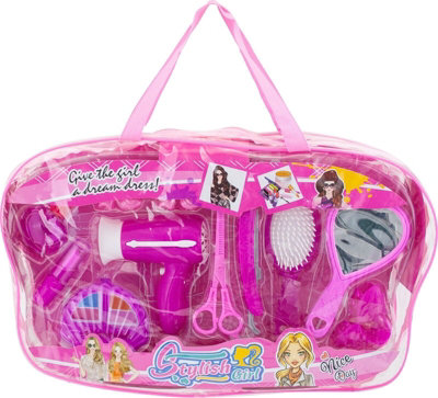 Hairdresser Set Brush Hairdryer Carry Bag Accessories Girls Toy Xmas Gift New from B&Q
