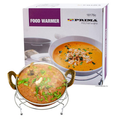 Single Food Dish Warmer Chafing Chrome Plate Burner Heat Warm Kitchen + 1 Free Candle Warming Food Plate Pot Cookware Accessory from B&Q
