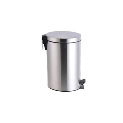 Metal 12L Chrome Pedal Bin Kitchen Toilet Rubbish Hygienic Home Paper Dustbin Multi Purpose Strong Stainless Steel Stay Open Lid from B&Q