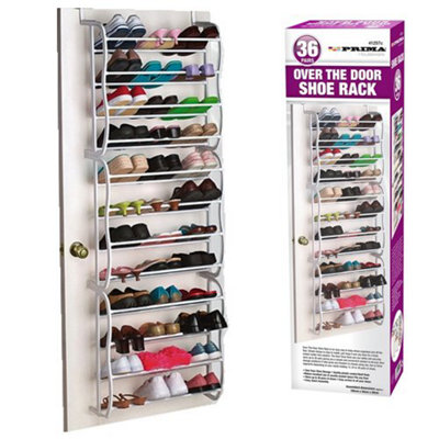  - 36 Pair Over The Door Hanging Shoe Hook Shelf Rack Holder Storage Organiser