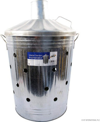 90 Litre Galvanised Incinerator Metal Garden Waste Rubbish Wood Bin from B&Q