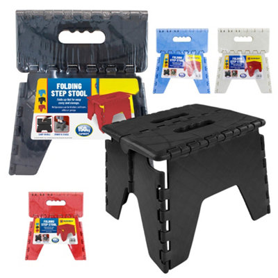 Folding Handy Step Stool Strong 150Kg Handle Storage Collapsible Multi Use Toilet Bathroom Stepping Foldable Portable Footstool from B&Q