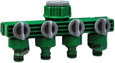 New 4 Way Tap Connector Adapter Garden Hose Pipe Adaptor Outlet Splitter from B&Q