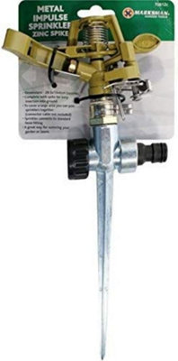 New Garden Impulse Spike Water Sprinkler Lawn Grass Watering Flowers Metal Zinc from B&Q