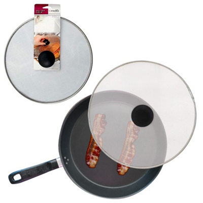 New 29Cm Metal Splatter Cover Lid Cooking Frying Pan Kitchen Protector Guard from B&Q