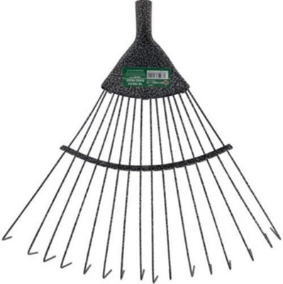 Replacement 16 Tooth Lawn Rake Head Garden Carbon Steel Grass Leaves Leaf Lawn from B&Q