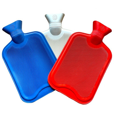 3 X 2L Hot Water Bottle Natural Rubber Warmer Large Pain Relief Heat Aching New from B&Q