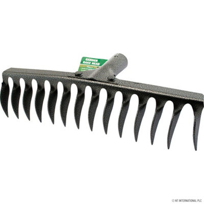 14 Tooth Teeth Replacement Rake Head Garden Lawn Leaf Leaves Metal Carbon Steel Gardening Hand Tool Accessory from B&Q