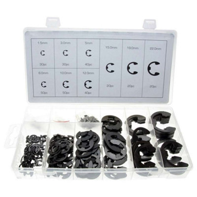 New 300Pc E Clip Circlip Cir External Retaining Snap On Ring Assortment Bit Kit from B&Q