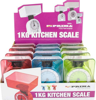 New Mini 1Kg Kitchen Weighing Scale Cooking Flour Mechanical Red Blue Green Baking Compact from B&Q