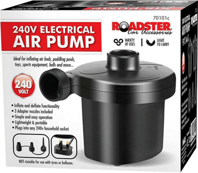 Electric Air Pump Fast Inflator Camp Air Bed Mattress Pool Compressor 240V New from B&Q