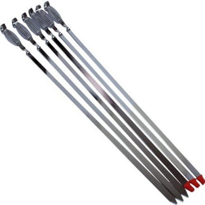 6Pc Bbq Skewer Stainless Steel Barbecue Kebab Sticks Food Grill Cooking Tandoori from B&Q