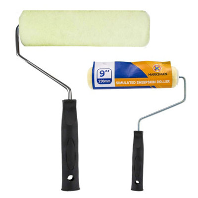 9" Sheepskin Roller Painting Tool Simulated 230mm Decorating Handle Brush from B&Q