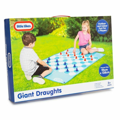 Giant Draughts Chess Game Set Fun Play 2 In 1 Outdoor Indoor Family Fun Gift from B&Q