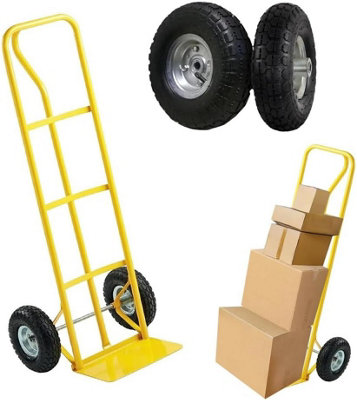 600Lb Heavy Duty Sack Truck Industrial Hand Trolley & 4 X 10" Pneumatic Tyres from B&Q