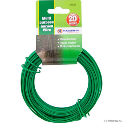  - Set Of 6 Metal Galvanised Garden Wire Strong Plant Support Green 2mm X 20M