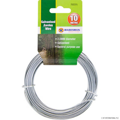Set Of 5 Metal Galvanised Garden Wire Strong Plant Support Silver 2mm X 10M from B&Q