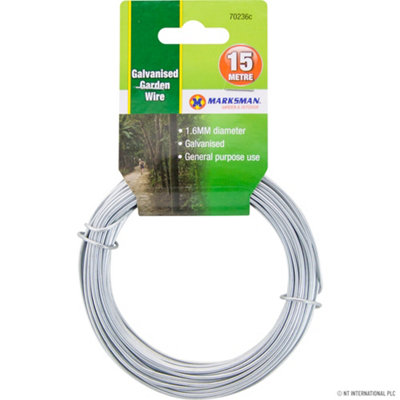  - Set Of 6 Metal Galvanised Garden Wire Strong Plant Support Silver 1.6mm X 15M