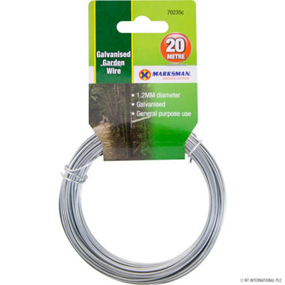  - Set Of 8 Metal Galvanised Garden Wire Strong Plant Support Silver 1.2mm X 20M