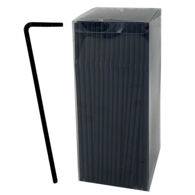 500Pc Black Drinking Straws Household Drink Sip Straw Kitchen Party Drinkware from B&Q